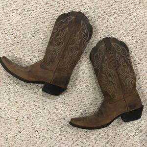 Ariat Brown Heritage Western J Toe Cowboy Leather Boots Sz 9